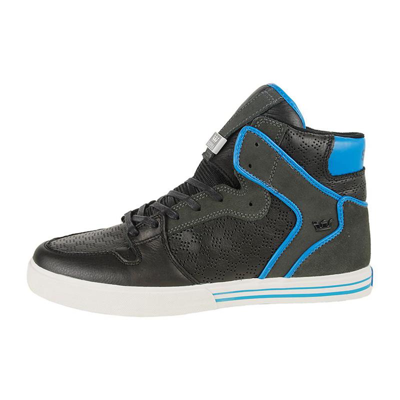 Buty Supra VAIDER - Sneakersy Wysokie Damskie - Czarne Niebieskie (KOTR-23890)